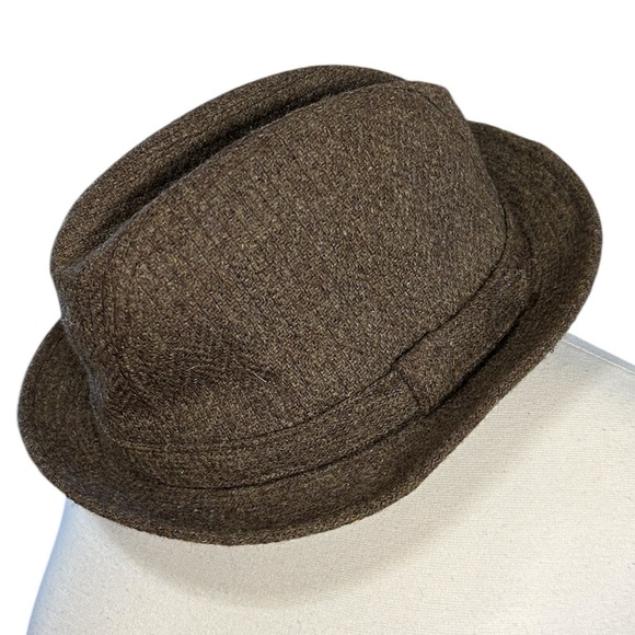 Vintage Stetson Equalizer Brown Tweed Herringbone Wool Blend Fedora size 7-7 1/8 - Picture 1 of 8